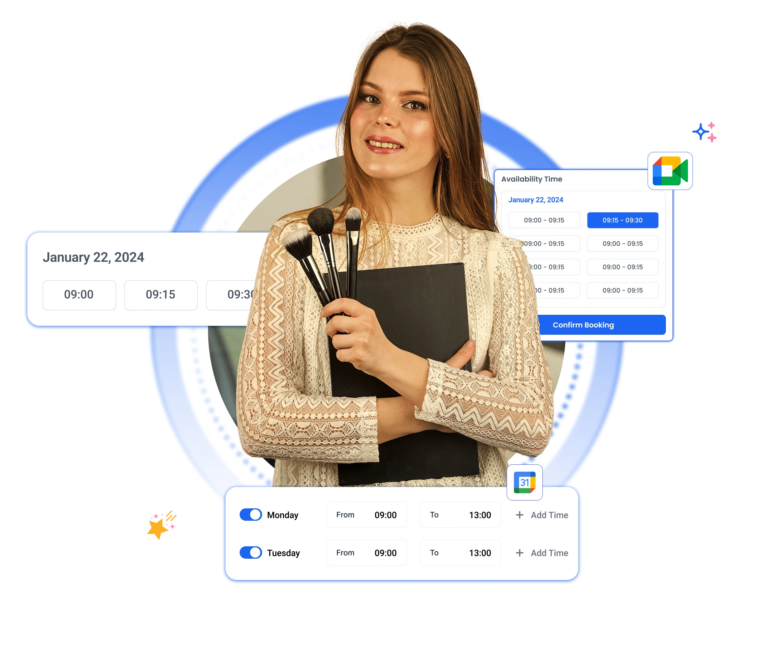 Online makeup artist software for appointment scheduling